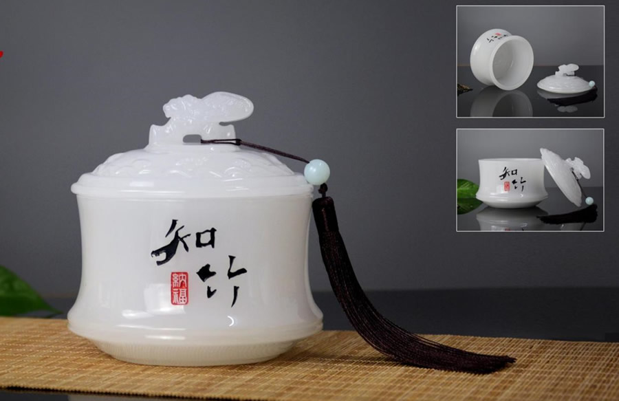 知竹琉璃茶叶罐（翠绿色）
